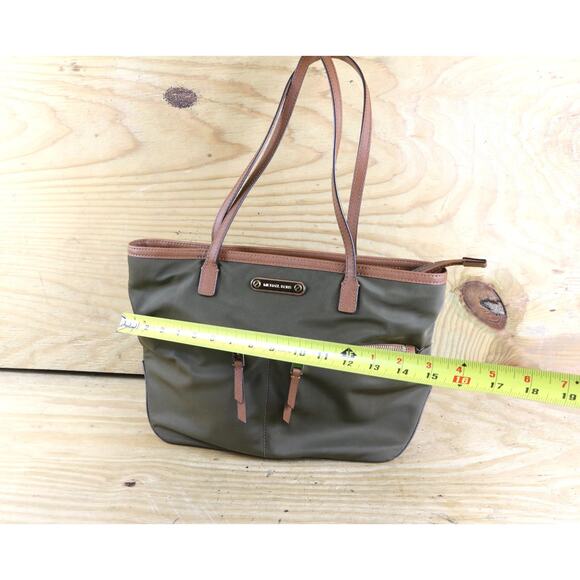 Michael Kors Handbag Kempton Green Brown Tote Shoulder Bag - Picture 6 of 9